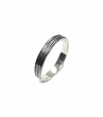 R002397 Handmade Sterling Silver Ring Unisex Band 4mm Wide Genuine Solid Stamped 925